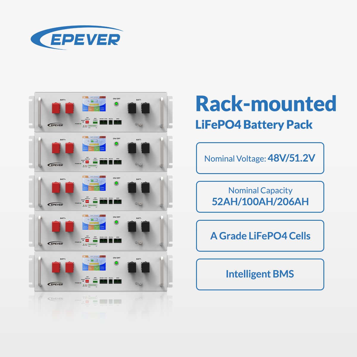 Epever 6000サイクル 48V 51.2V 50Ah - Energy Storage Rack のレビューと価格
